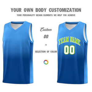 Custom Powder Blue Royal Gradient Fashion Sets Sports Uniform Basketball Jersey