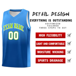 Custom Powder Blue Royal Gradient Fashion Sets Sports Uniform Basketball Jersey