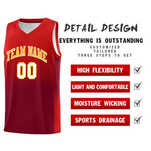 Custom Red Crimson Gradient Fashion Sets Sports Uniform Basketball Jersey