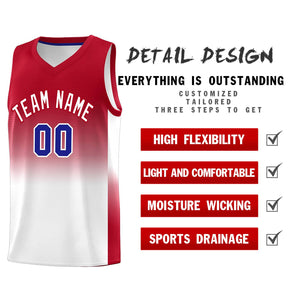 Custom Red White Gradient Fashion Sets Sports Uniform Basketball Jersey