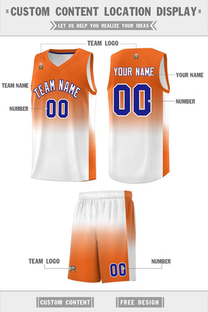 Custom Orange White Gradient Fashion Sets Sports Uniform Basketball Jersey