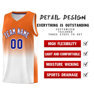 Custom Orange White Gradient Fashion Sets Sports Uniform Basketball Jersey