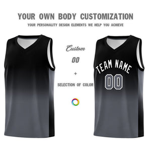 Custom Black Dark Gray Gradient Fashion Sets Sports Uniform Basketball Jersey