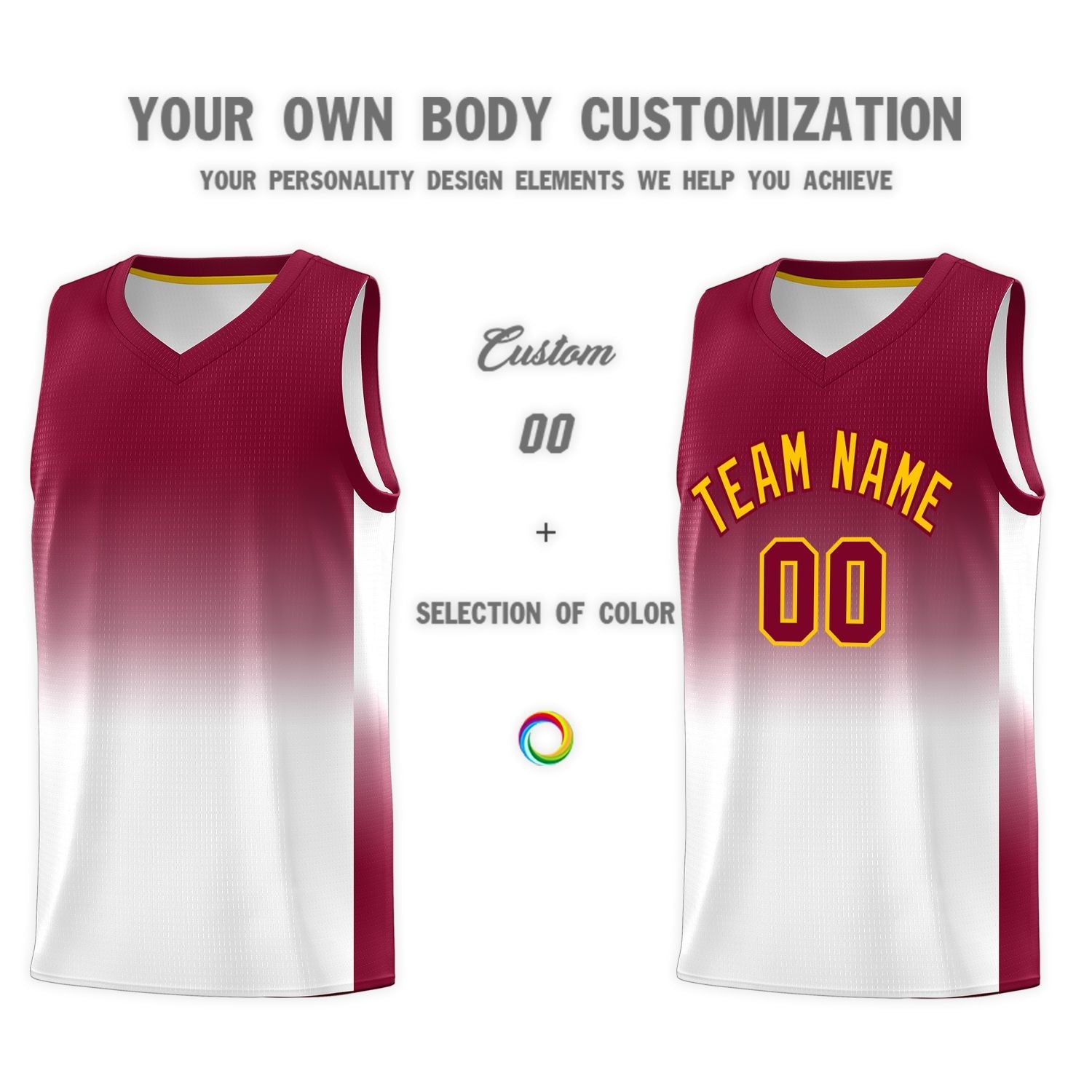 Custom Crimson White Gradient Fashion Sets Sports Uniform Basketball Jersey