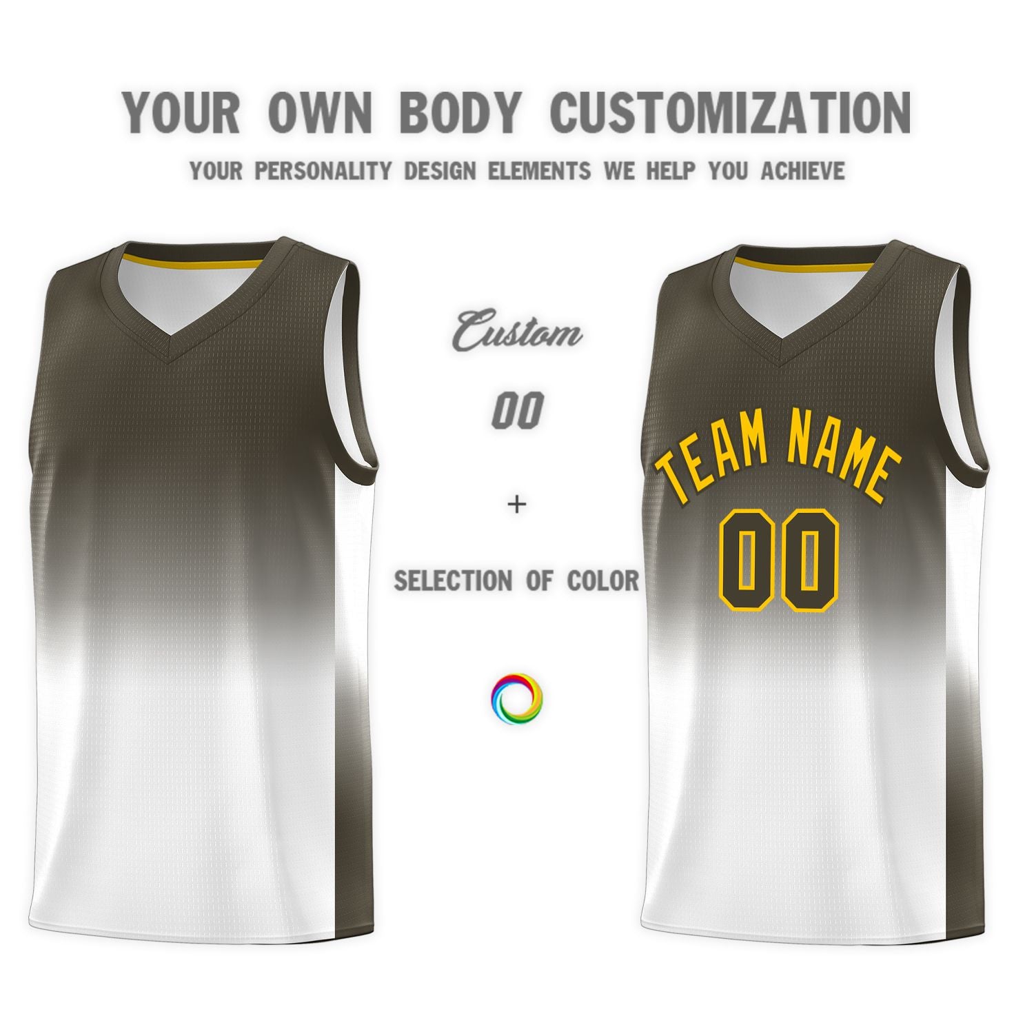 Custom Olive White Gradient Fashion Sets Sports Uniform Basketball Jersey