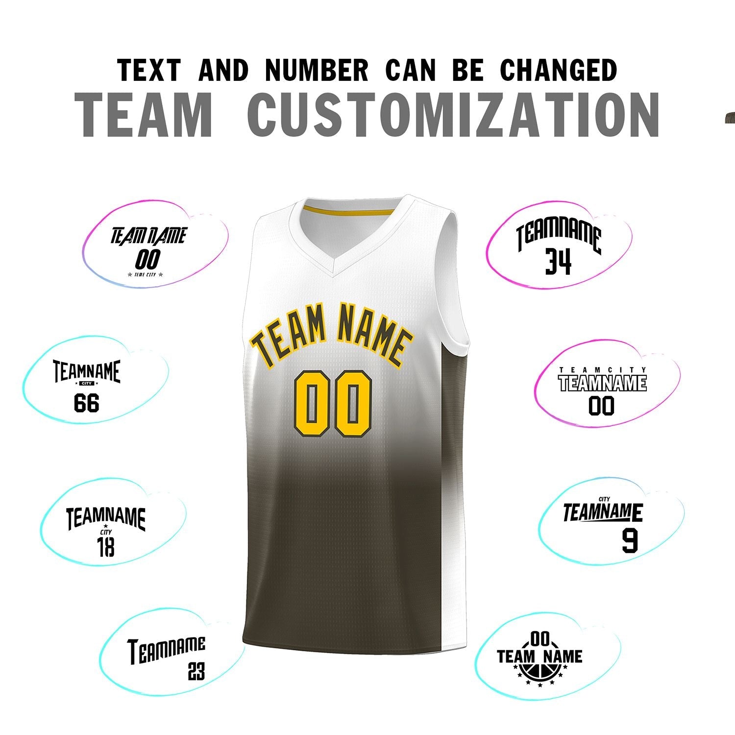 Custom White Olive Gradient Fashion Sets Sports Uniform Basketball Jersey