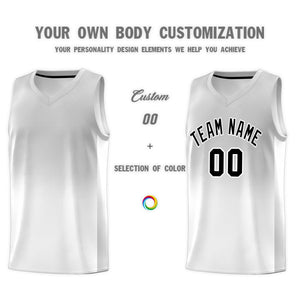 Custom Gray White Gradient Fashion Sets Sports Uniform Basketball Jersey