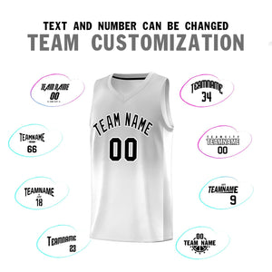 Custom Gray White Gradient Fashion Sets Sports Uniform Basketball Jersey