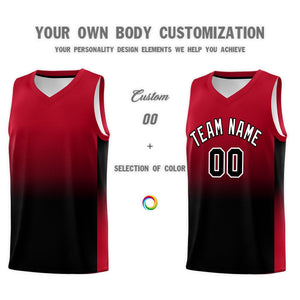 Custom Red Black Gradient Fashion Sets Sports Uniform Basketball Jersey