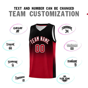 Custom Black Red Gradient Fashion Sets Sports Uniform Basketball Jersey