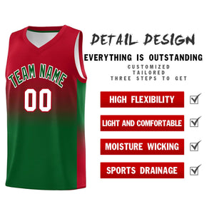 Custom Red Kelly Green Gradient Fashion Sets Sports Uniform Basketball Jersey