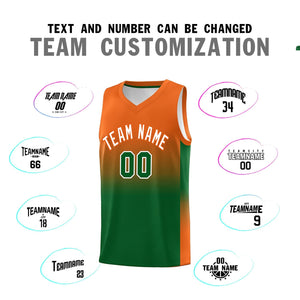 Custom Orange Kelly Green Gradient Fashion Sets Sports Uniform Basketball Jersey