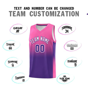 Custom Pink Purple Gradient Fashion Sets Sports Uniform Basketball Jersey