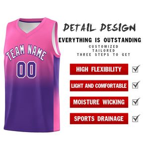 Custom Pink Purple Gradient Fashion Sets Sports Uniform Basketball Jersey