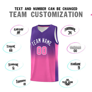 Custom Purple Pink Gradient Fashion Sets Sports Uniform Basketball Jersey