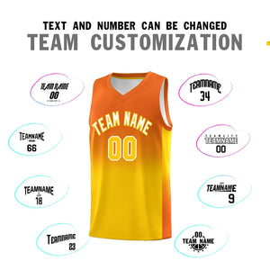 Custom Orange Gold Gradient Fashion Sets Sports Uniform Basketball Jersey