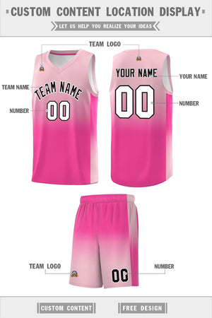 Custom Light Pink Pink Gradient Fashion Sets Sports Uniform Basketball Jersey