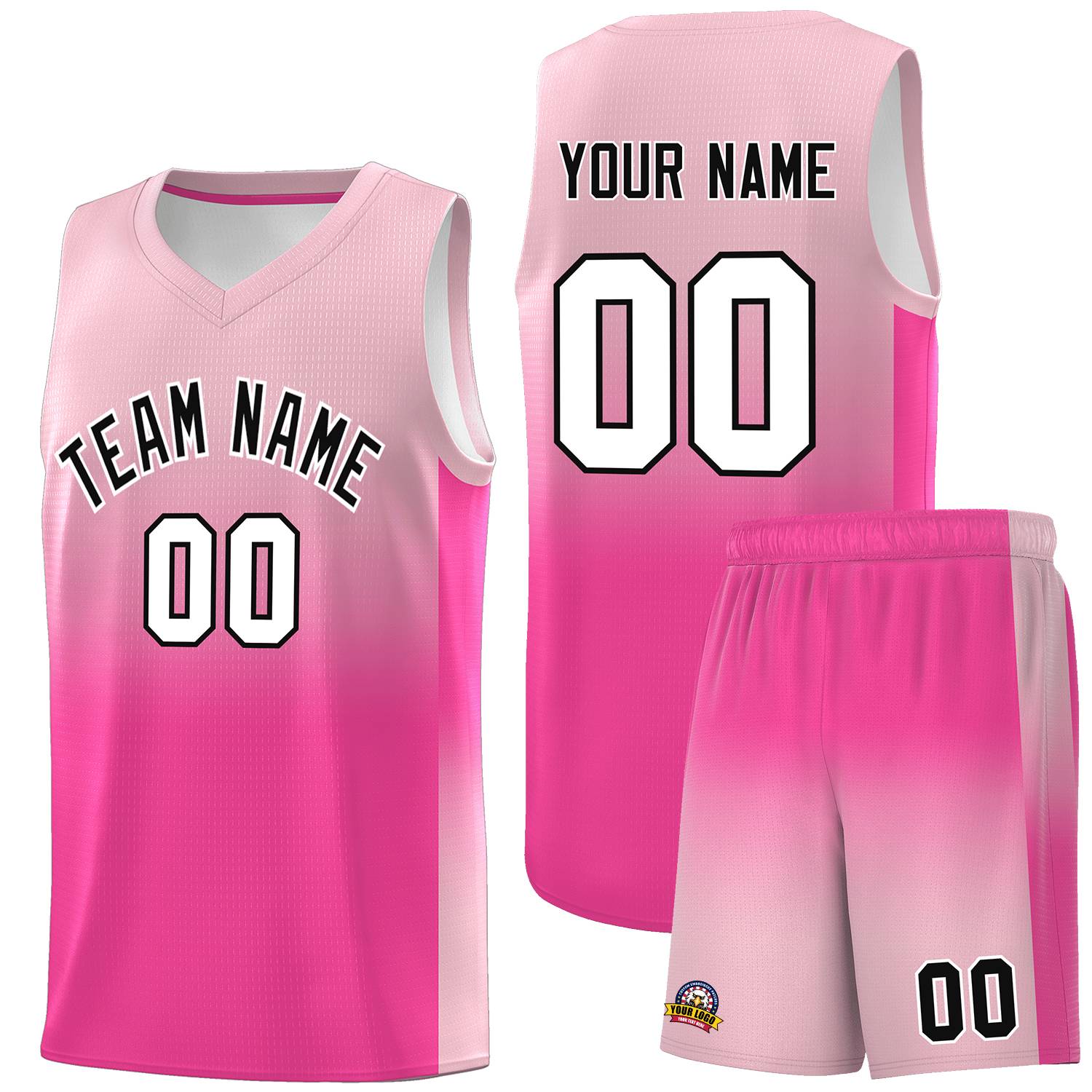 Custom Light Pink Pink Gradient Fashion Sets Sports Uniform Basketball Jersey