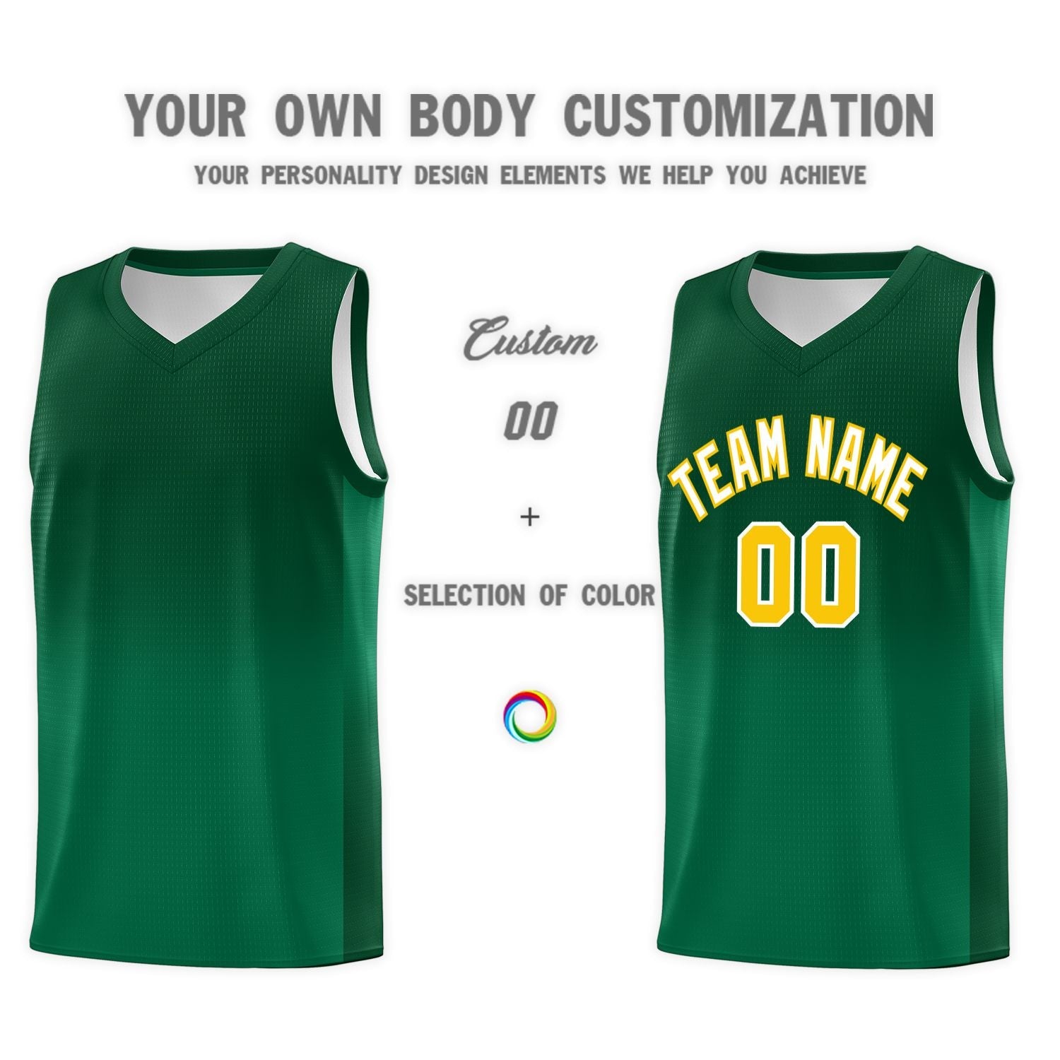 Custom Green Kelly Green Gradient Fashion Sets Sports Uniform Basketball Jersey