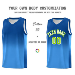 Custom Royal Powder Blue Gradient Fashion Sets Sports Uniform Basketball Jersey