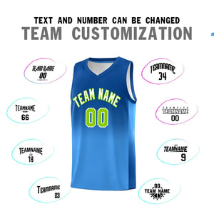 Custom Royal Powder Blue Gradient Fashion Sets Sports Uniform Basketball Jersey