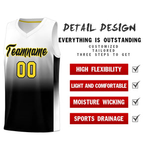 Custom White Black Gradient Fashion Sets Sports Uniform Basketball Jersey