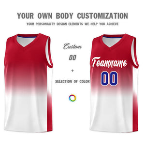 Custom Red White Gradient Fashion Sets Sports Uniform Basketball Jersey