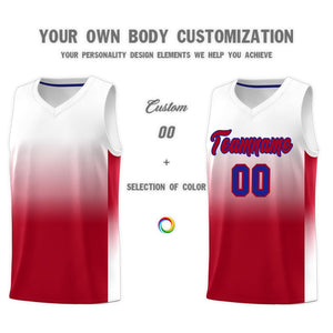 Custom White Red Gradient Fashion Sets Sports Uniform Basketball Jersey