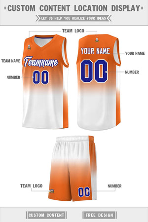 Custom Orange White Gradient Fashion Sets Sports Uniform Basketball Jersey