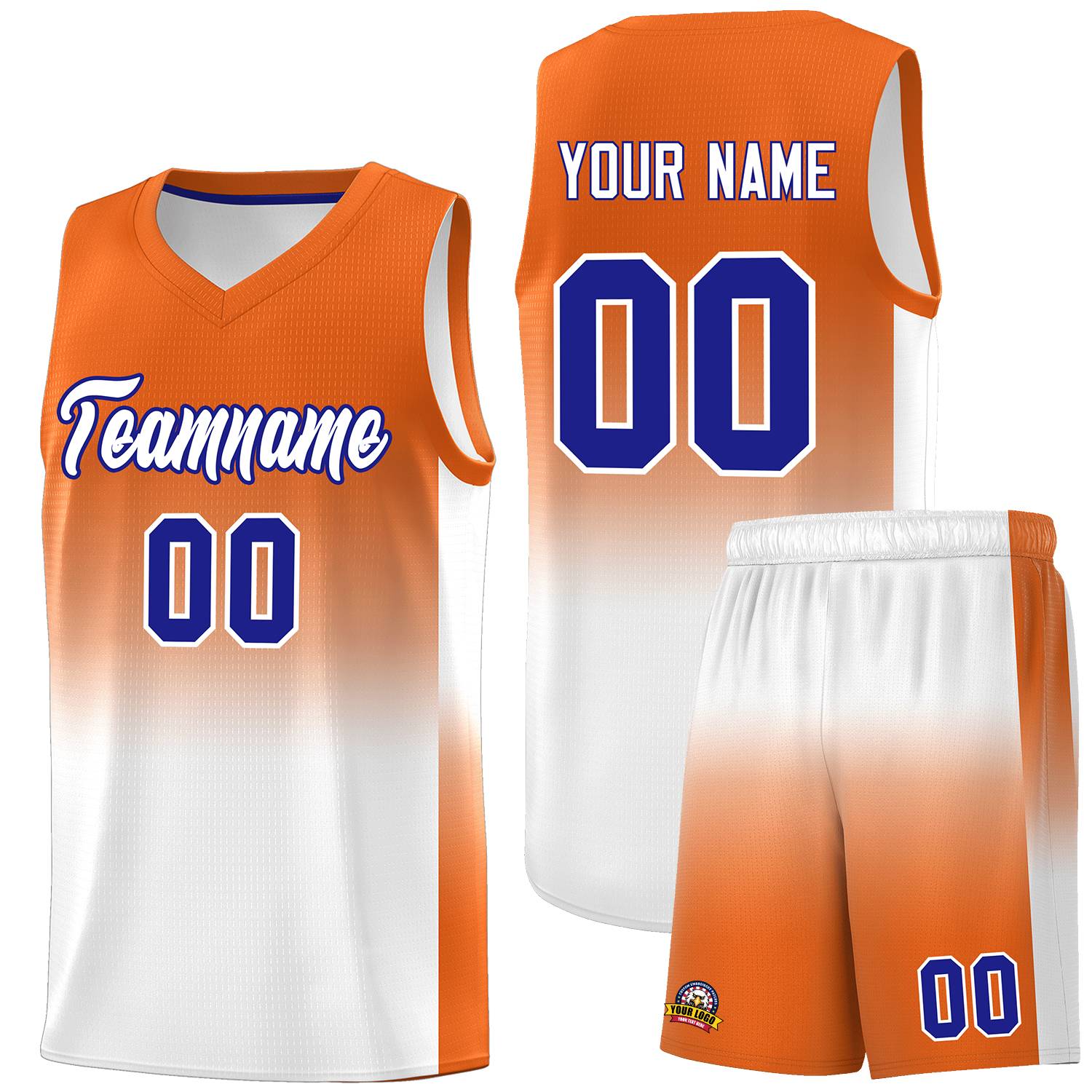 Custom Orange White Gradient Fashion Sets Sports Uniform Basketball Jersey