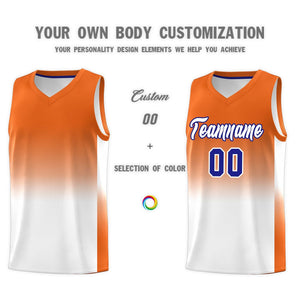 Custom Orange White Gradient Fashion Sets Sports Uniform Basketball Jersey