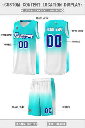 Custom Bright Green White Gradient Fashion Sets Sports Uniform Basketball Jersey