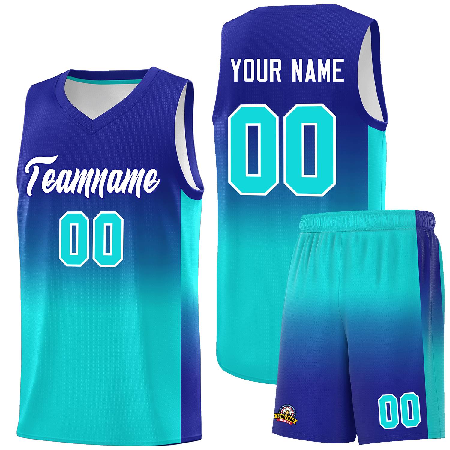 Custom Royal Bright Green Gradient Fashion Sets Sports Uniform Basketball Jersey