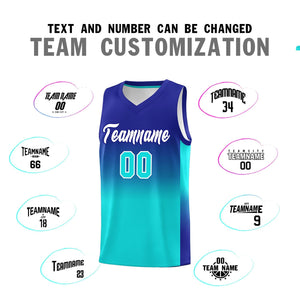 Custom Royal Bright Green Gradient Fashion Sets Sports Uniform Basketball Jersey