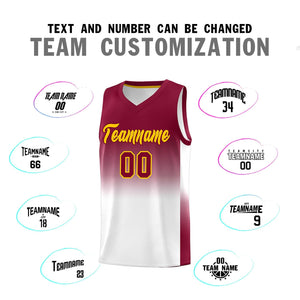 Custom Crimson White Gradient Fashion Sets Sports Uniform Basketball Jersey