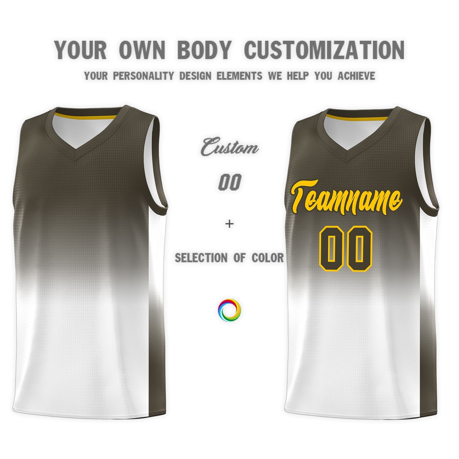 Custom Olive White Gradient Fashion Sets Sports Uniform Basketball Jersey