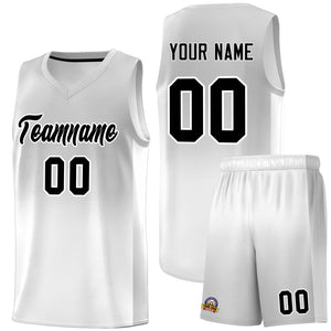 Custom Gray White Gradient Fashion Sets Sports Uniform Basketball Jersey