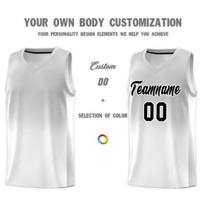 Custom Gray White Gradient Fashion Sets Sports Uniform Basketball Jersey