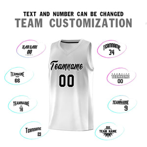 Custom Gray White Gradient Fashion Sets Sports Uniform Basketball Jersey