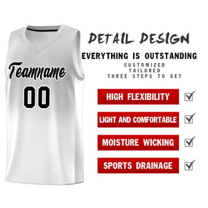 Custom Gray White Gradient Fashion Sets Sports Uniform Basketball Jersey