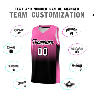 Custom Pink Black Gradient Fashion Sets Sports Uniform Basketball Jersey