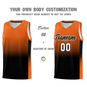 Custom Orange Black Gradient Fashion Sets Sports Uniform Basketball Jersey