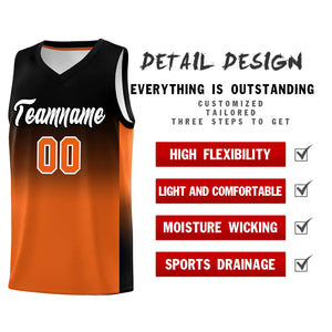 Custom Black Orange Gradient Fashion Sets Sports Uniform Basketball Jersey