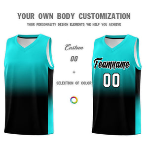 Custom Bright Green Black Gradient Fashion Sets Sports Uniform Basketball Jersey