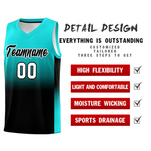 Custom Bright Green Black Gradient Fashion Sets Sports Uniform Basketball Jersey