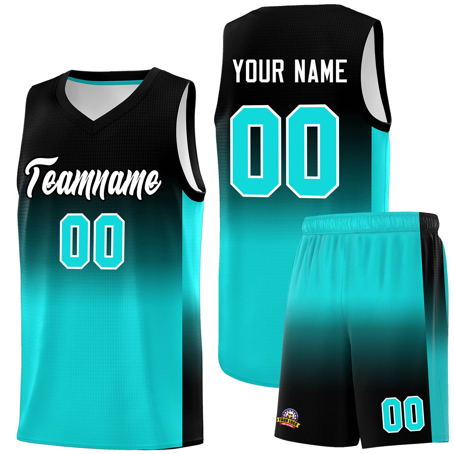 Custom Black Bright Green Gradient Fashion Sets Sports Uniform Basketball Jersey