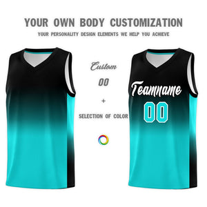 Custom Black Bright Green Gradient Fashion Sets Sports Uniform Basketball Jersey