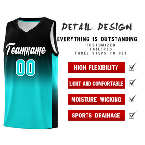 Custom Black Bright Green Gradient Fashion Sets Sports Uniform Basketball Jersey