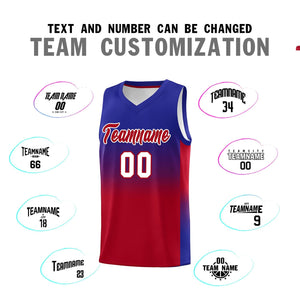 Custom Royal Red Gradient Fashion Sets Sports Uniform Basketball Jersey