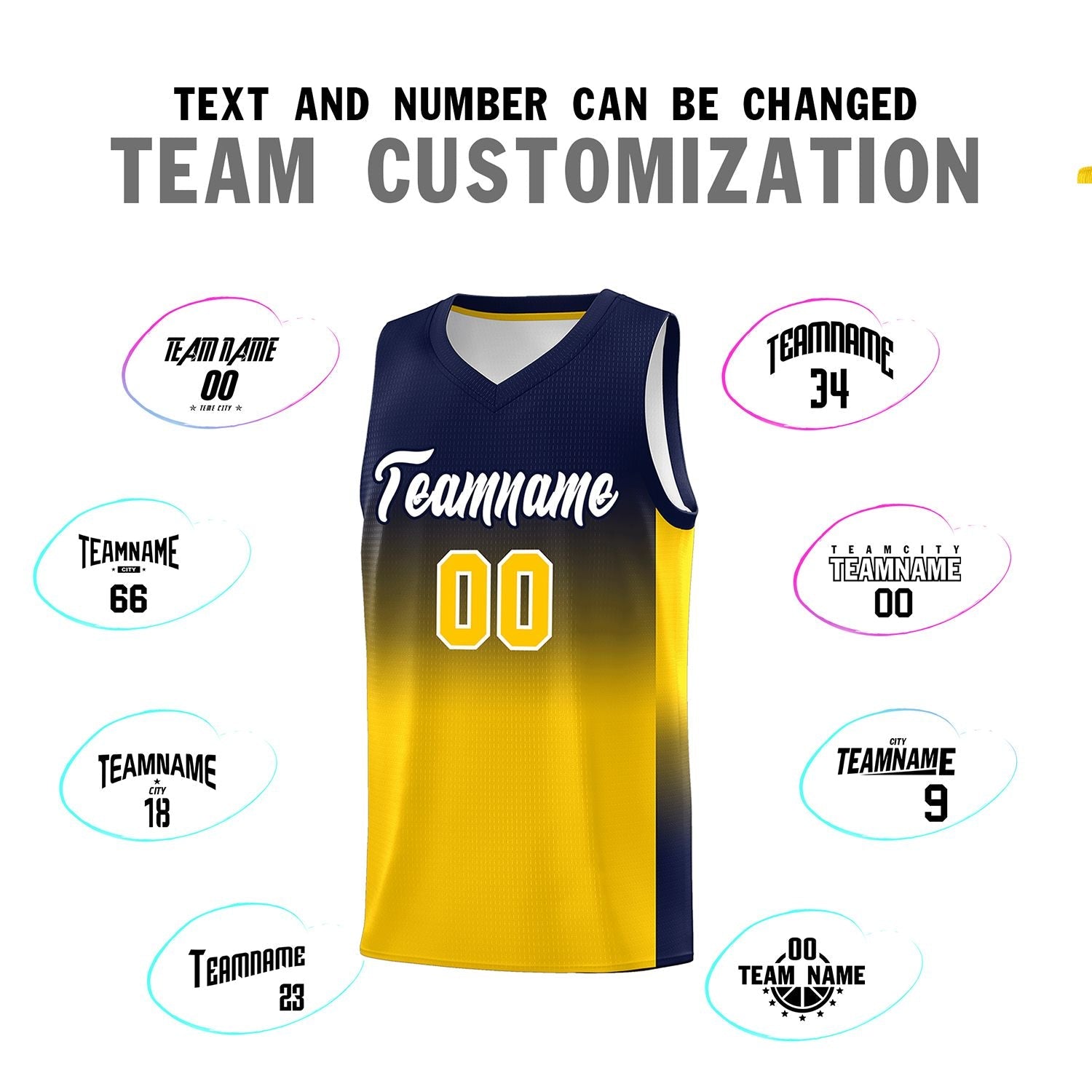 Custom Navy Gold Gradient Fashion Sets Sports Uniform Basketball Jersey